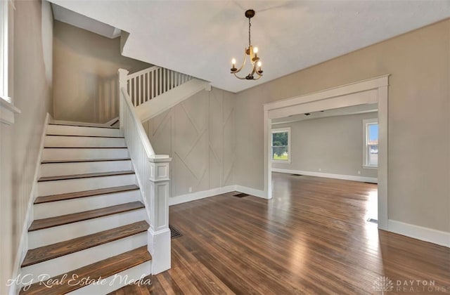200 Garfield St, Middletown, OH 45044 - stairway with a chandelier and wood finished floors