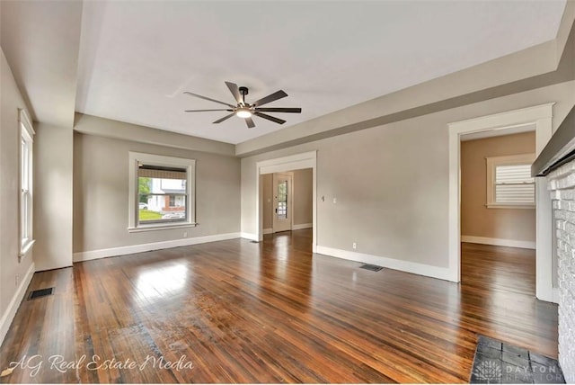 200 Garfield St, Middletown, OH 45044 - empty room with ceiling fan, plenty of natural light, and dark wood-style floors