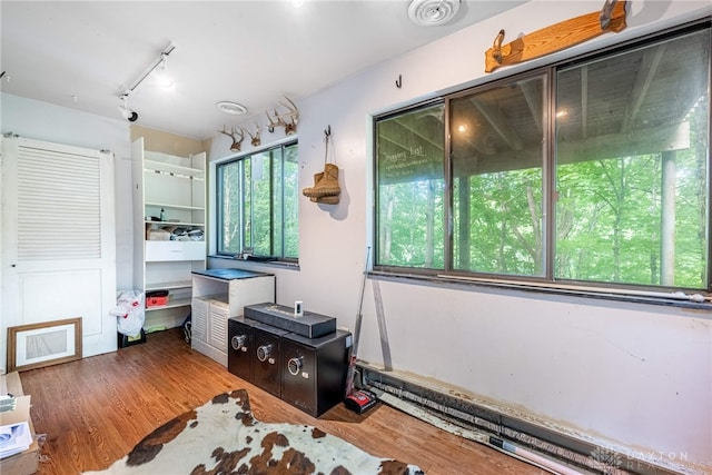 1839 Quail Hollow Rd, Washington Twp, OH 45459 - home office featuring wood finished floors and track lighting