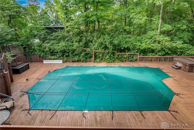 1839 Quail Hollow Rd, Washington Twp, OH 45459 - view of pool with a wooden deck