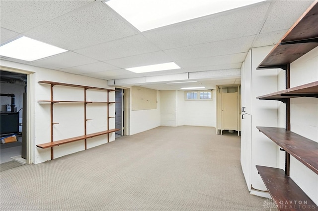 1160 Lytle Ln, Kettering, OH 45409 - below grade area featuring carpet and a drop ceiling