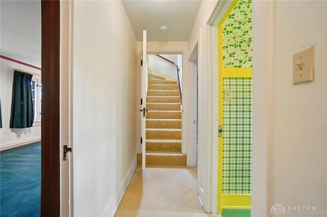 1160 Lytle Ln, Kettering, OH 45409 - corridor featuring stairway and carpet