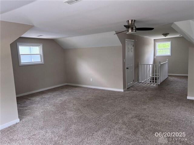 1410 Carlisle Ave, Dayton, OH 45420 - bonus room with carpet, vaulted ceiling, and a ceiling fan