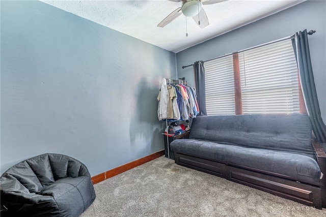 1525 Crescent Blvd, Kettering, OH 45409 - living area featuring carpet floors and a ceiling fan