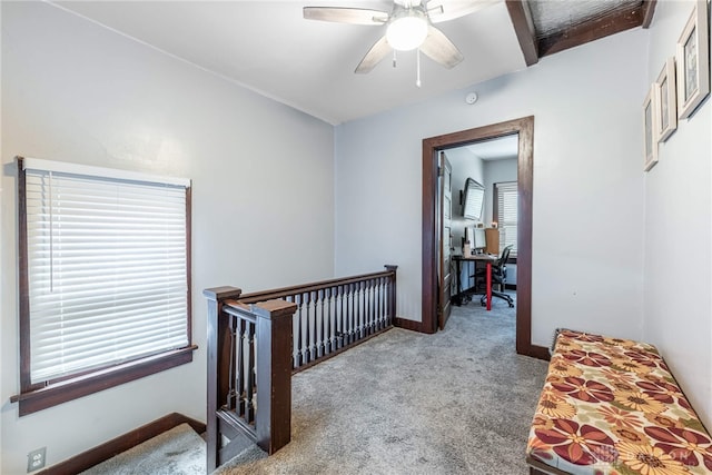 1525 Crescent Blvd, Kettering, OH 45409 - hall with carpet flooring and an upstairs landing