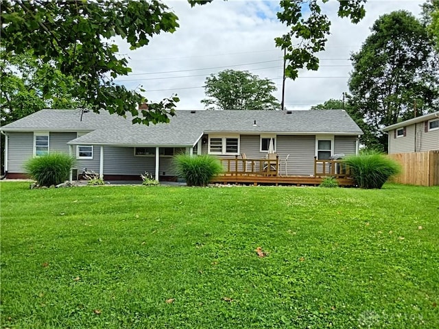 5757 S Dixie Hwy, Franklin, OH 45005 - rear view of property with a shingled roof and a deck