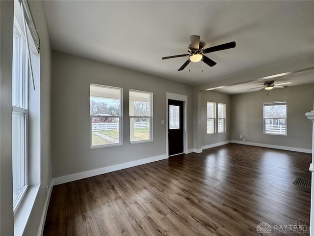 356 Old St Unit 122, Clearcreek Twp, OH 45036 - entryway featuring ceiling fan and dark wood-style floors