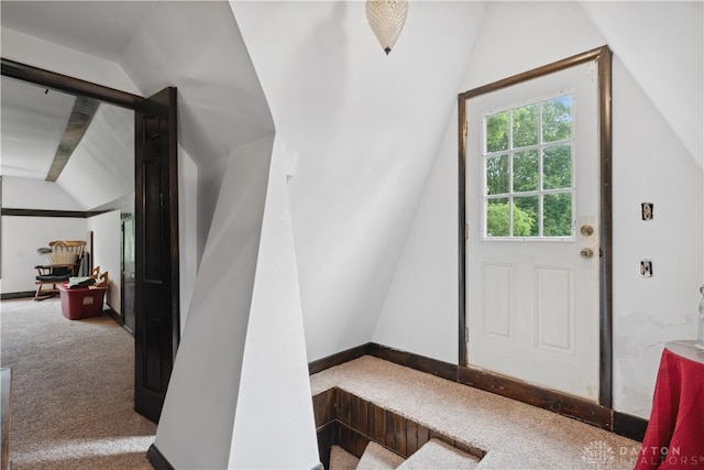8760 State Route 380, Chester Twp, OH 45177 - carpeted entryway with vaulted ceiling and baseboards
