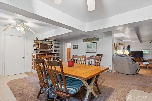 8760 State Route 380, Chester Twp, OH 45177 - dining room with ceiling fan and carpet flooring