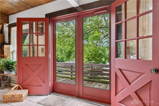8760 State Route 380, Chester Twp, OH 45177 - doorway featuring light tile patterned floors and wooden ceiling
