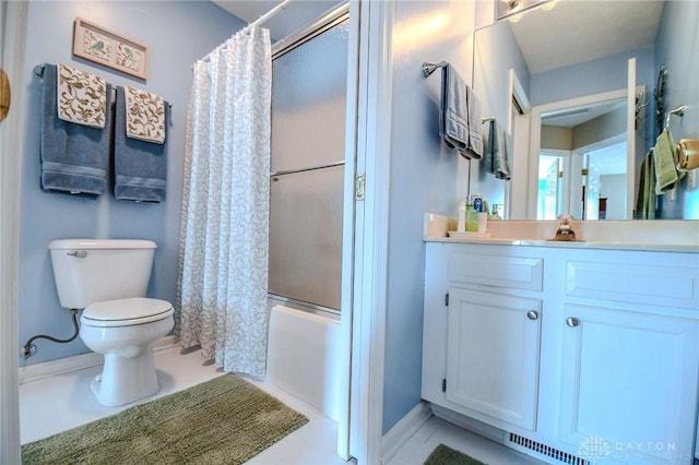 9689 Centerville Creek Ln, Centerville, OH 45458 - full bath with vanity, shower / tub combo with curtain, and tile patterned flooring