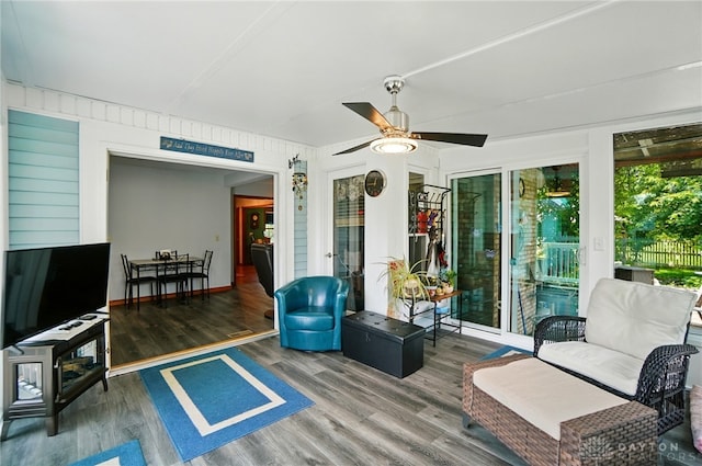 3244 N Shoemaker Rd, Lebanon, OH 45036 - sunroom with a ceiling fan and french doors