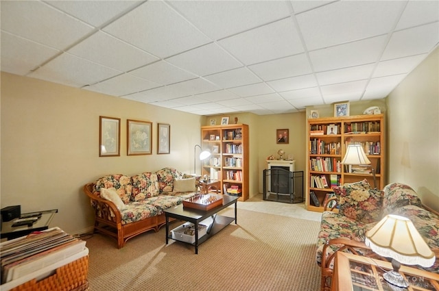 3244 N Shoemaker Rd, Lebanon, OH 45036 - living area with a drop ceiling and carpet flooring