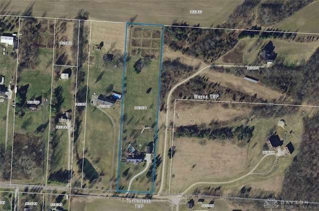 3244 N Shoemaker Rd, Lebanon, OH 45036 - aerial map of property and surrounding area featuring property boundaries highlighted