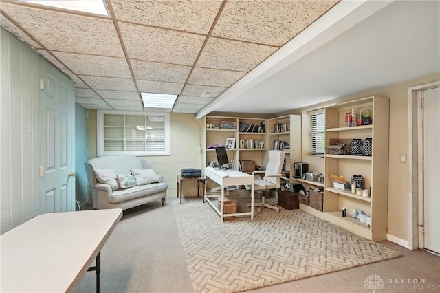 1314 Red Bud Trl, Dayton, OH 45409 - office featuring a paneled ceiling
