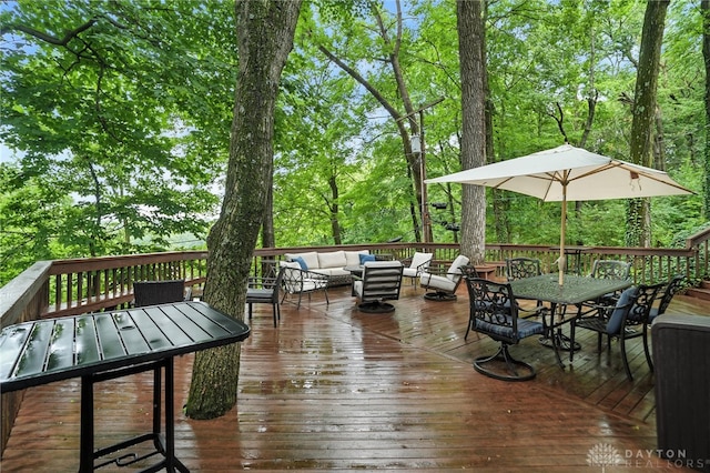 1314 Red Bud Trl, Dayton, OH 45409 - deck featuring outdoor dining area and outdoor lounge area