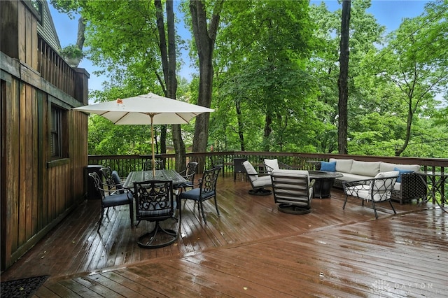 1314 Red Bud Trl, Dayton, OH 45409 - deck featuring outdoor dining space and outdoor lounge area