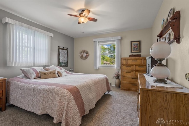 6977 Alternate State Route 49, Arcanum, OH 45304 - bedroom with light carpet and a ceiling fan