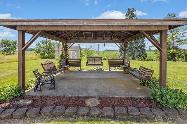 6977 Alternate State Route 49, Arcanum, OH 45304 - view of patio with a gazebo and a carport