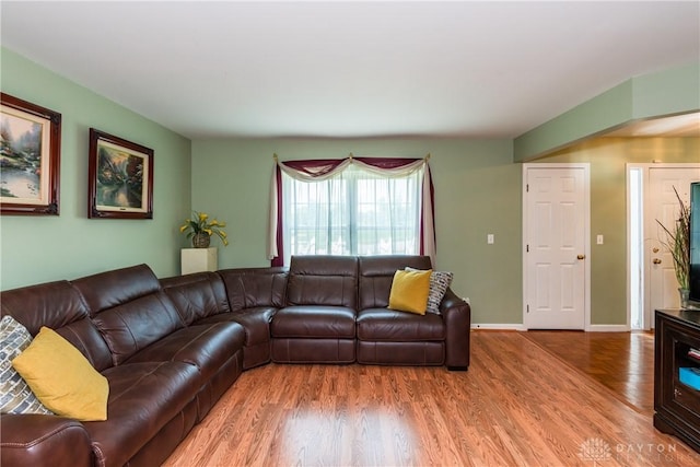 2384 Flyway Ct, Beavercreek, OH 45431 - living area featuring wood finished floors and baseboards