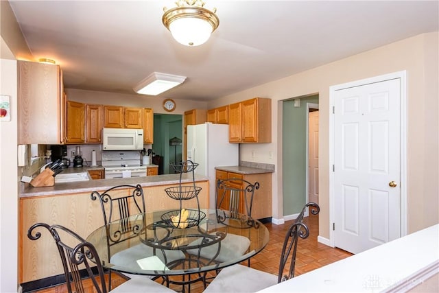 2384 Flyway Ct, Beavercreek, OH 45431 - kitchen with white appliances and a peninsula