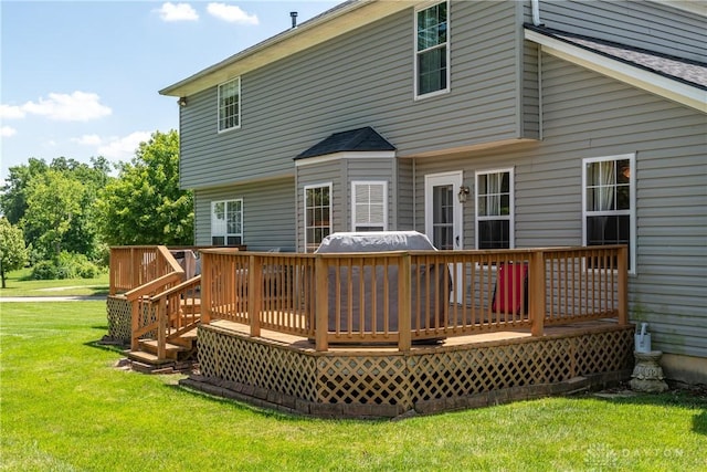 2384 Flyway Ct, Beavercreek, OH 45431 - rear view of property with a yard and a deck
