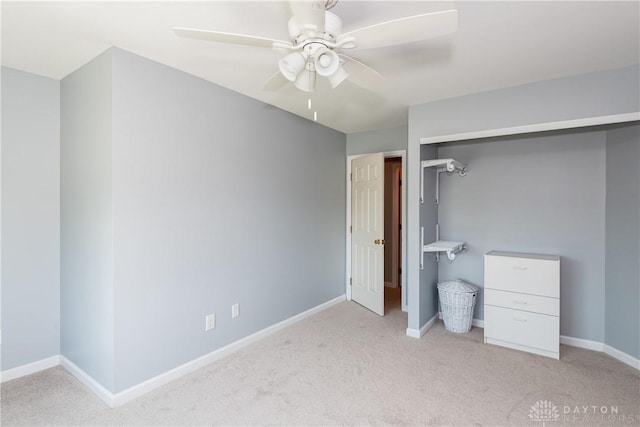 2384 Flyway Ct, Beavercreek, OH 45431 - unfurnished bedroom with carpet floors, a ceiling fan, and a closet