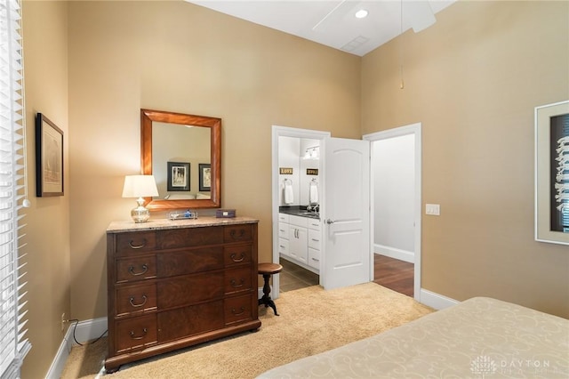 7921 Locust Grove Ct, Springboro, OH 45066 - bedroom with a high ceiling and ensuite bath