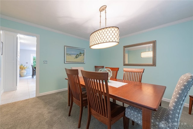 5010 Rhine Way, Centerville, OH 45458 - dining area featuring light carpet and crown molding