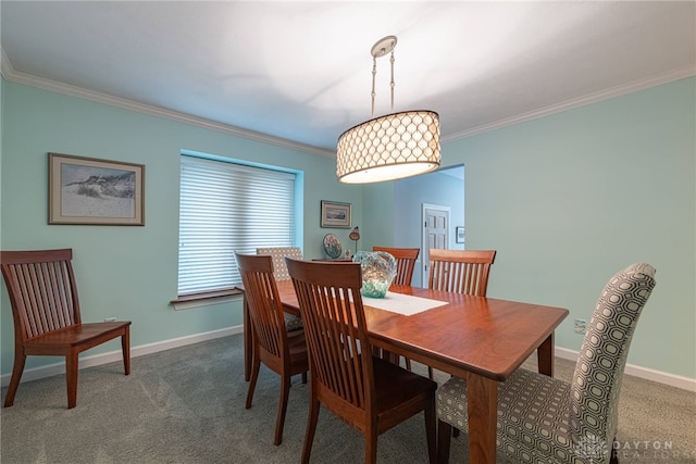 5010 Rhine Way, Centerville, OH 45458 - carpeted dining room featuring crown molding and baseboards