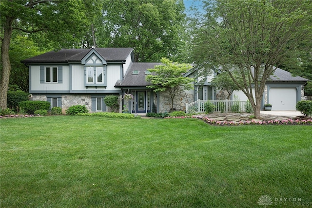 5010 Rhine Way, Centerville, OH 45458 - view of front of property featuring a front yard and stone siding
