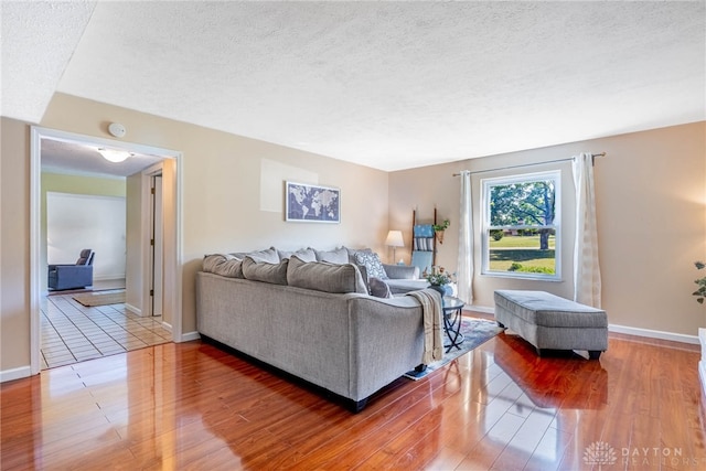 9031 S Normandy Ln, Washington Twp, OH 45458 - living area with wood finished floors and a textured ceiling
