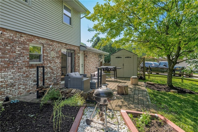 9031 S Normandy Ln, Washington Twp, OH 45458 - view of yard with a storage shed, a patio, and an outdoor hangout area