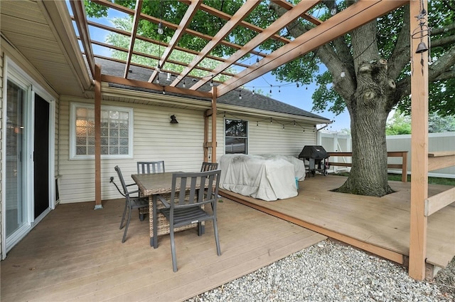 450 Overfield Pl, Troy, OH 45373 - deck with outdoor dining area and a pergola
