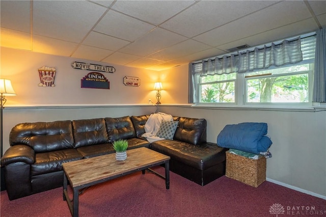 4913 Bittern Ct, Huber Heights, OH 45424 - carpeted living room featuring a drop ceiling
