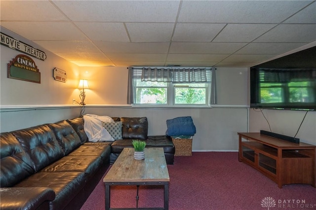4913 Bittern Ct, Huber Heights, OH 45424 - carpeted living area with a drop ceiling