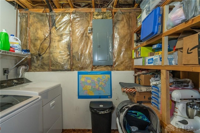 4913 Bittern Ct, Huber Heights, OH 45424 - laundry area featuring electric panel and separate washer and dryer