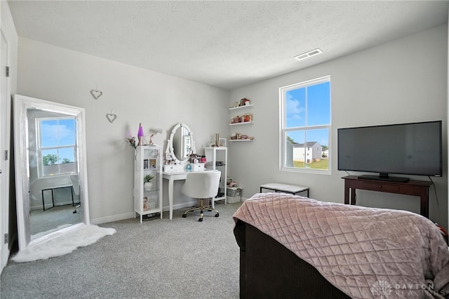 55 Spicewood Dr, Amelia, OH 45102 - bedroom with carpet floors, a textured ceiling, and an office area
