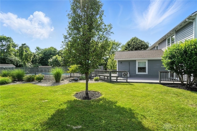 3166 Green Turtle Dr, Butler Twp, OH 45414 - fenced backyard with a wooden deck