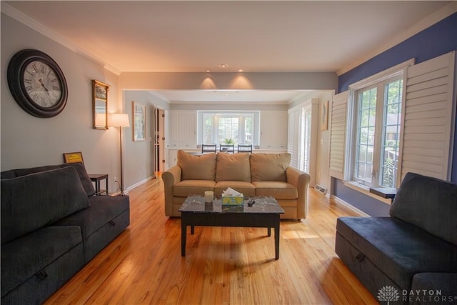 101 Blue Gate Cir Unit 1, Dayton, OH 45429 - living area with light wood-type flooring, plenty of natural light, and crown molding