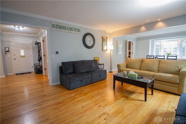 101 Blue Gate Cir Unit 1, Dayton, OH 45429 - living area featuring crown molding, light wood-style floors, and recessed lighting