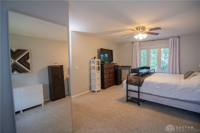 101 Blue Gate Cir Unit 1, Dayton, OH 45429 - bedroom featuring light colored carpet and a ceiling fan