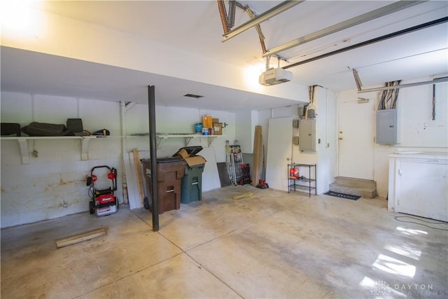 101 Blue Gate Cir Unit 1, Dayton, OH 45429 - garage featuring a garage door opener and electric panel