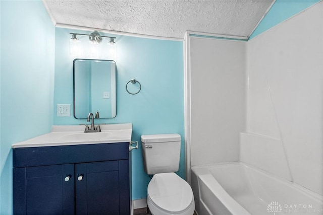 506 Virginia Ave, Troy, OH 45373 - full bath with a textured ceiling, vanity, and shower / washtub combination