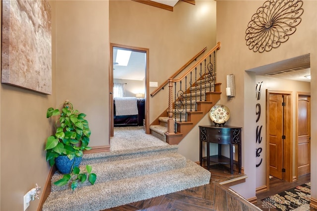 5516 Anne Ln, Washington Twp, OH 45459 - stairway with a towering ceiling