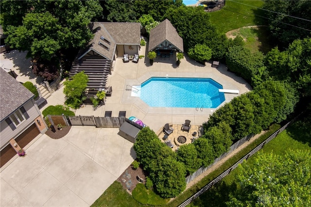 5516 Anne Ln, Washington Twp, OH 45459 - view of swimming pool featuring a patio, stairway, and a diving board