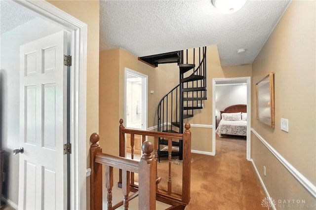 1101 Fox Chase Ct, Centerville, OH 45459 - corridor featuring a textured ceiling and carpet floors