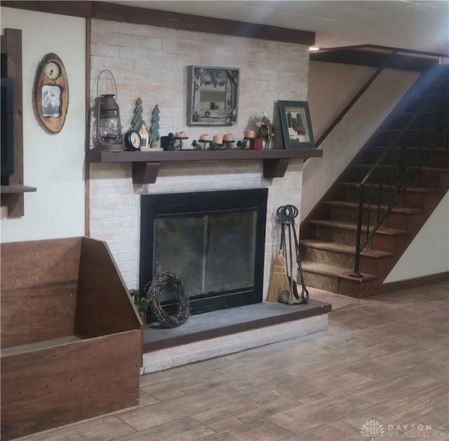 8320 N State Route 589, Fletcher, OH 45326 - detailed view of a large fireplace and wood finished floors