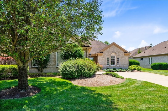 2396 Vienna Pkwy, Dayton, OH 45459 - view of property hidden behind natural elements with brick siding and a front yard