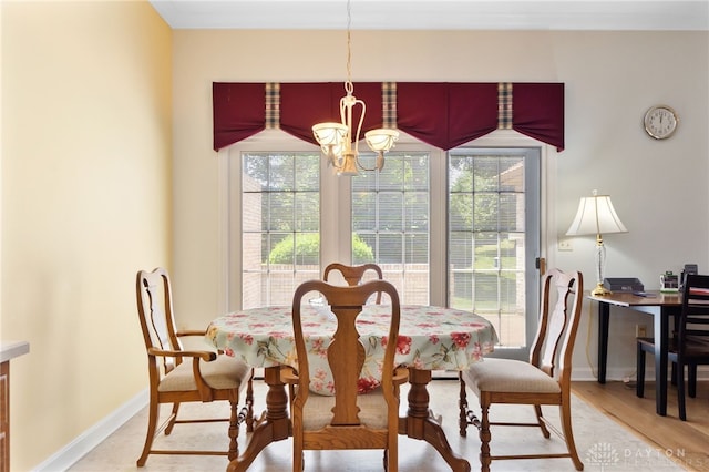 2396 Vienna Pkwy, Dayton, OH 45459 - dining area with a chandelier and light wood finished floors